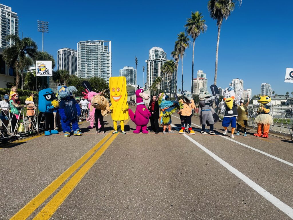 Mascots at St. Pete Run Fest