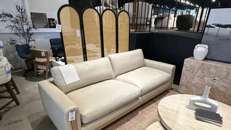 A couch at a furniture store