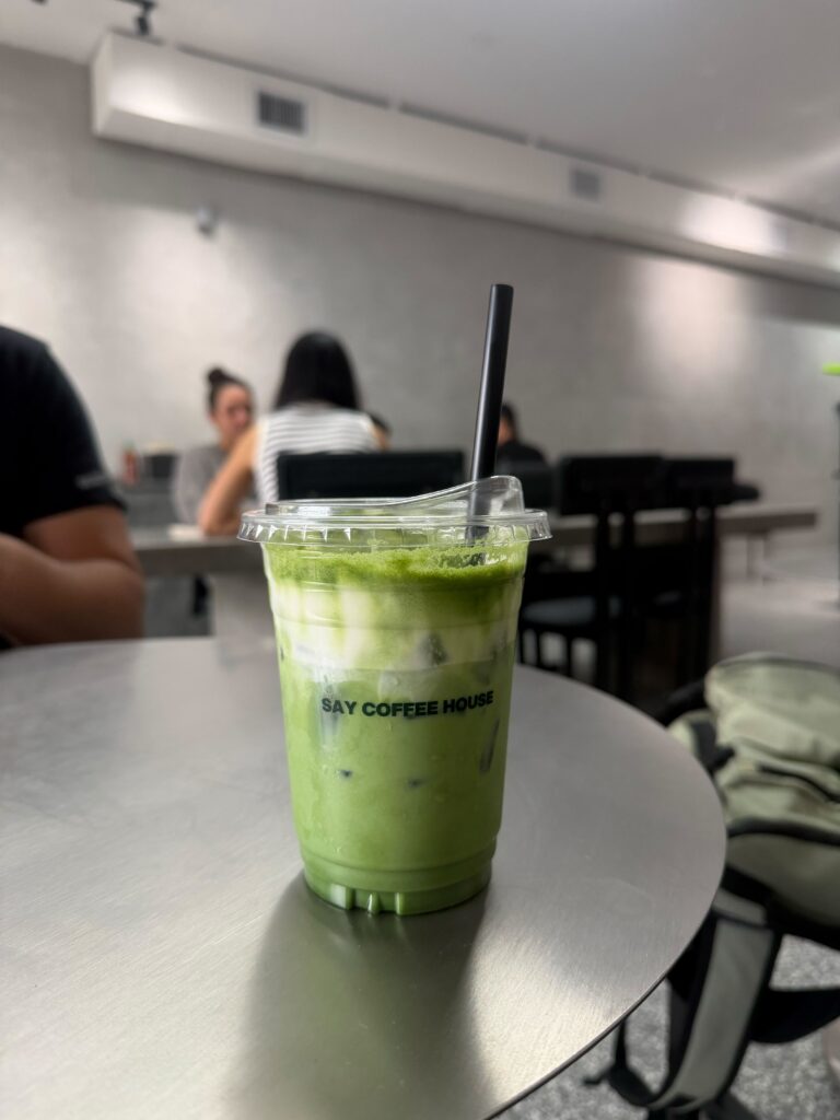 The interior of a cafe