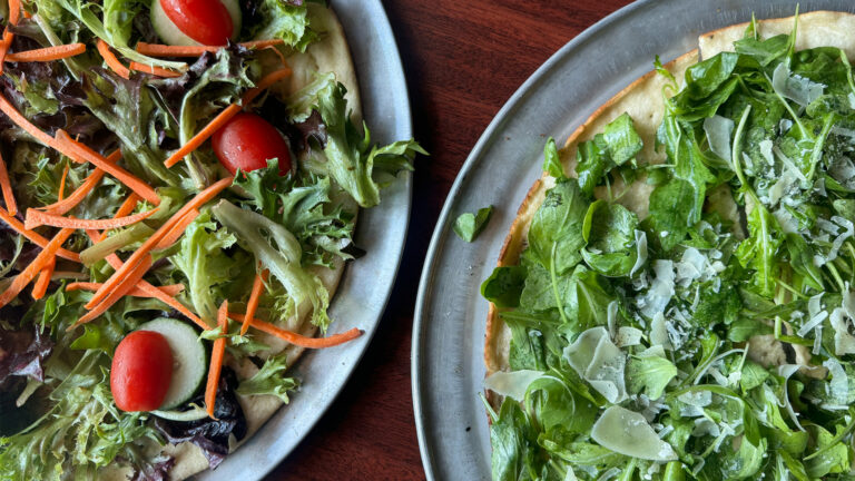 Pizzas on a table