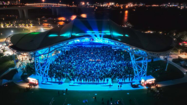 The BayCare Sound at night