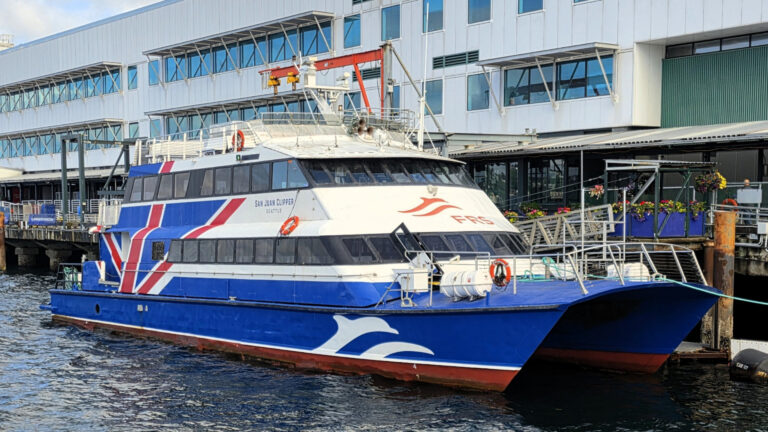 A passenger ferry in the Pacific