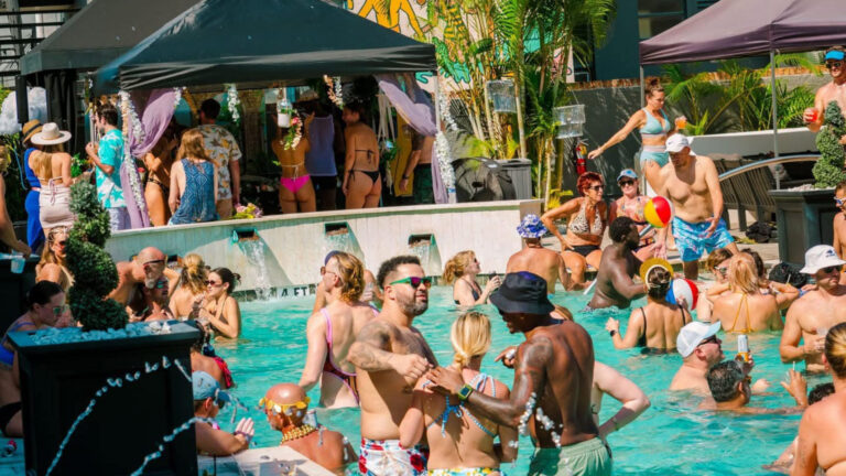 People at a pool party