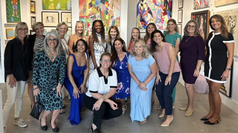 women at a museum