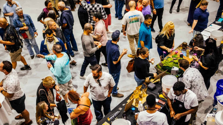 People at a food event