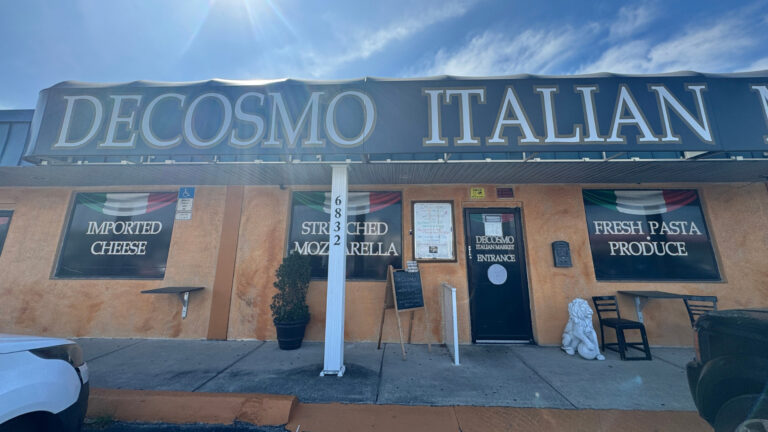 The exterior of DeCosmo Italian Market in Pinellas Park