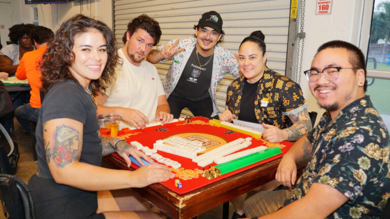 People at a mahjong club
