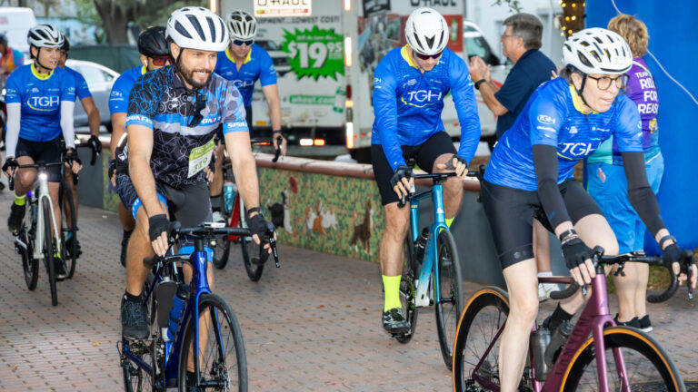 Participants start their ride on the 2025 Gulf Coast Bike Trek