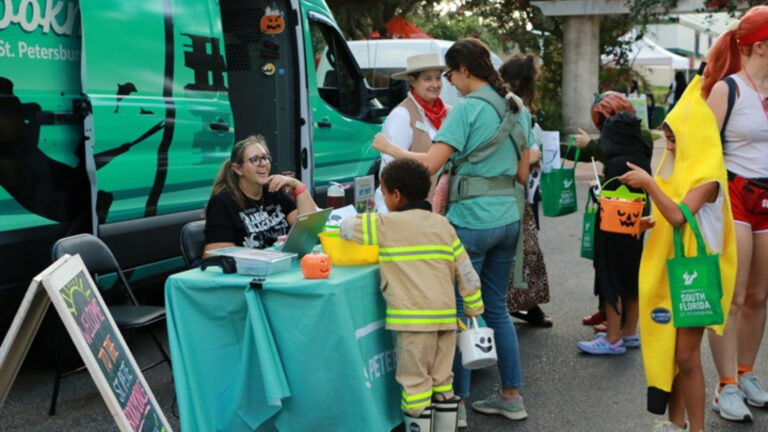 Kids trick or treating at USF Halloween Fest in St. Pete